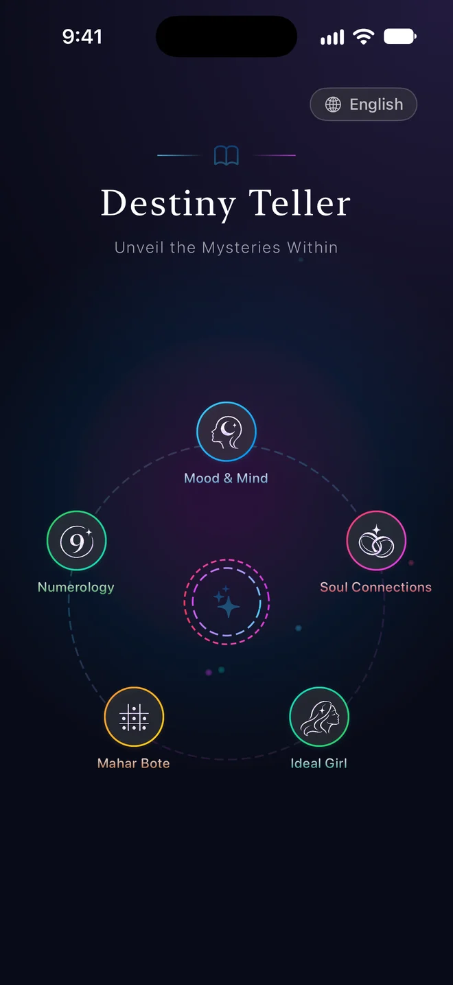 Destiny Teller home screen