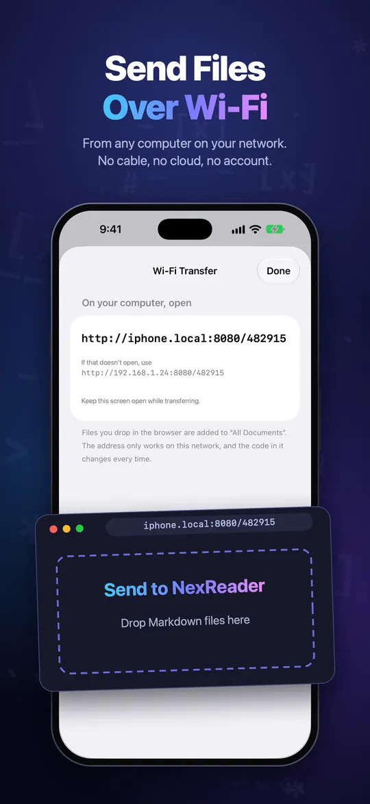 Send files over Wi‑Fi